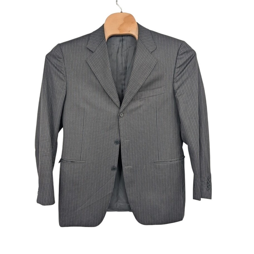 Canali Men's Gray Pinstripe 3 button Suit Jacket 100% Wool 50 7 R European 40 US